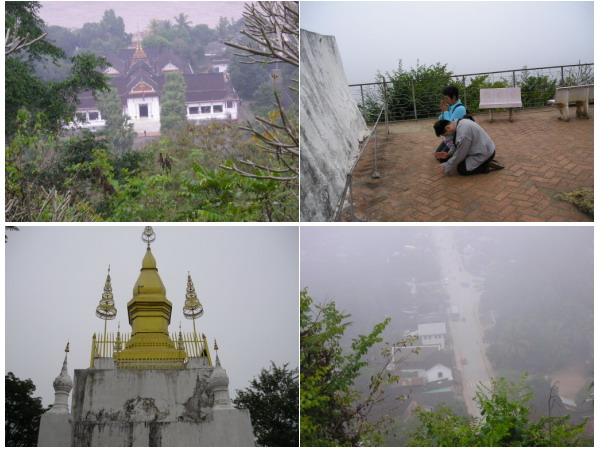 บนพระธาตุพูสี และมองจากพระธาตุภูสี luang prabang phusi stupa bird eye view